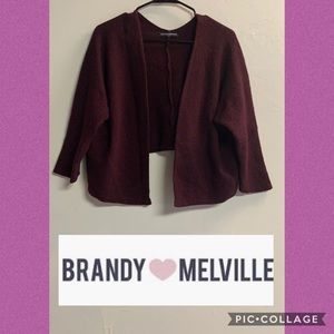 Brandy Melville Caroline open cardigan maroon OS
